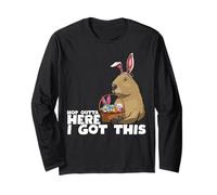 Divertida cesta de conejo de Pascua Capybara huevos lindos Manga Larga