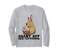 Divertida cesta de conejo de Pascua Capybara huevos lindos Manga Larga