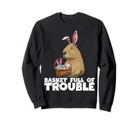 Divertida cesta de conejo de Pascua Capybara huevos lindos Sudadera