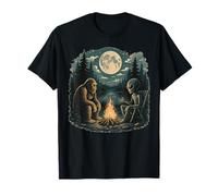 Divertida Charla de Acampada en el Bosque de Bigfoot Sasquatch Alien Campfire Camiseta