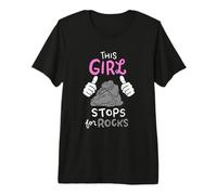 Divertida Chica se Detiene para Regalo de geología de Rocas Camiseta Premium