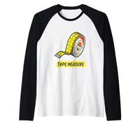 Divertida cinta métrica arte gráfico Camiseta Manga Raglan