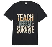 Divertida Cita de Teacher Life Teach Repeat Survive Comfort Colors Adult Heavyweight T-Shirt