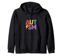 Divertida Conciencia sobre el Autismo Diciendo Rayo Colorido Sudadera con Capucha