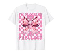 Divertida Coqueta Rosa de niña Flamenca, mamá, Estoy en bandada, Fabulosa Camiseta