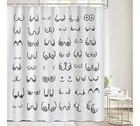 Divertida Cortina de Ducha para baño, Divertido Cuerpo Femenino Desnudo, Divertido Juego de Cortinas de Ducha de Tela, Accesorios únicos, decoración de baño Blanco con Ganchos, 72 x 72 Pulgadas