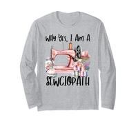 Divertida costura humor costurera Quilter Tela Addict Life Manga Larga