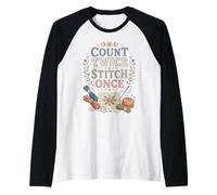 Divertida Costura para Contar Dos Veces, Coser una Vez Camiseta Manga Raglan