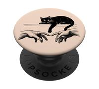 Divertida Creación de Adán con Gato Molesto PopSockets PopGrip Adhesivo