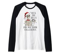 Divertida Cubierta de Esqueleto de Navidad The Hall, no Tus colegas Camiseta Manga Raglan