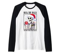 Divertida Cubierta de Esqueleto de Navidad The Hall, no Tus colegas Camiseta Manga Raglan