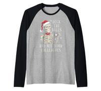 Divertida Cubierta de Esqueleto de Navidad The Hall, no Tus colegas Camiseta Manga Raglan