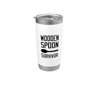 Divertida cuchara de madera con diseño de texto de humor Baby Boomer Vaso térmico de acero inoxidable de doble pared