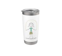 Divertida cuerda de saltar para mujer, diseño de chica entusiasta Vaso térmico de acero inoxidable de doble pared