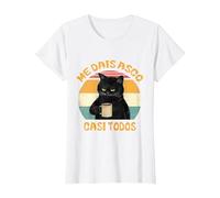 Divertida de Gato Me Dais Asco Casi Todos Regalo Divertido Camiseta, Mujer, Blanco, L