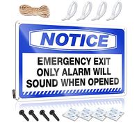 Divertida decoración al aire libre, aviso de salida de emergencia, solo alarma sonará cuando se abre, letrero de estaño divertido para decoración de casa (20 x 30 cm)