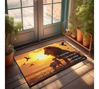 Divertida decoración al aire libre The Lion'S Promises At Sunset Felpudo para entrada, decoración de sala de juegos (40 x 60 cm)