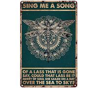 Divertida decoración de animales Dragonfly Sing me a Song Outsider Vintage Art Poster Placa de metal Cartel de hojalata Farmhouse Baño Garaje Sign Man Cave Vintage Art Wall Home Decor Decoración de Na