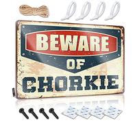 Divertida decoración de bar con texto en inglés "Beware of Chorkie" (tamaño: 20 x 30 cm)