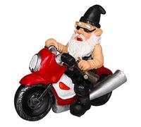 Divertida decoración de gnomo de jardín, estatuas de Motocicleta, Figuras traviesas al Aire Libre, Interior, césped, Patio, esculturas de Resina