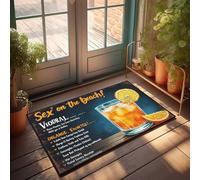 Divertida decoración de habitación Sexo en la playa: una refrescante receta de cóctel, felpudo de bienvenida para puerta delantera, interior y exterior (65 x 90 cm)