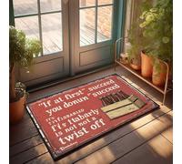 Divertida decoración para el hogar con el lema de los amantes de la cerveza: If At First You Don'T Succeed, try Not To Twi Doormat Man Cave Stuff, alfombras de cocina estilo granja (40 x 60 cm)