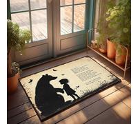 Divertida decoración para el hogar, diseño de la amistad entre niña y oso grande con poema, felpudo de hombre, cueva, cocina, estilo granja (65 x 90 cm)