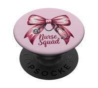 Divertida Enfermera Life Bow Love Valentine Coquette Heart Welcome PopSockets PopGrip Adhesivo