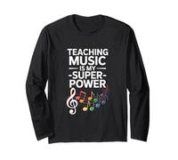 Divertida enseñar música es mi súper Poder Diciendo Manga Larga