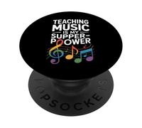 Divertida enseñar música es mi súper Poder Diciendo PopSockets PopGrip Adhesivo