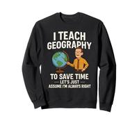 Divertida Escuela Secundaria Masculino Geografía Profesor Adol Sudadera