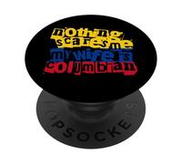 Divertida Esposa Colombiana Nada me Asusta Mi Esposa es Colombiana PopSockets PopGrip Adhesivo