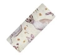Divertida esterilla de yoga plegable con diseño de gatos Cornish Rex Cats para viajes, goma natural, antideslizante, con tapete de almacenamiento para ejercicio de 71 x 26 pulgadas para exteriores