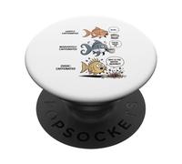 Divertida Evolución del Pez Café Antes Y Después del Enfoque PopSockets PopGrip Adhesivo
