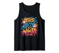 Divertida Fiesta de cumpleaños de This Boy Is a Ninjas Warrior Kid Camiseta sin Mangas