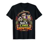 Divertida Fiesta de Esqueleto de Tequila de Sal y Lima Showtime Camiseta