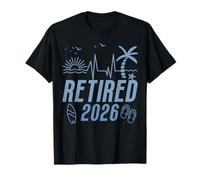 Divertida Fiesta de jubilación de Retired Countdown 2026 Palm Trees Camiseta