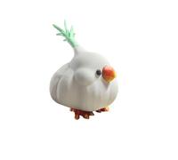 Divertida figura de pájaro de ajo, miniescultura para escritorio y estantería, decoración creativa de animales con humor, dulce adorno decorativo para el hogar y la oficina, regalo original para los