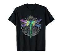 Divertida flor de loto regalo colorido mandala libélula Camiseta