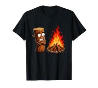 Divertida fogata leña Miedo Llamas Camping al Aire Libre Camiseta