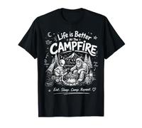Divertida fogata Vintage de Bigfoot Alien para Acampar con Forma de Sasquatch Camiseta