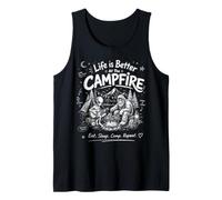 Divertida fogata Vintage de Bigfoot Alien para Acampar con Forma de Sasquatch Camiseta sin Mangas
