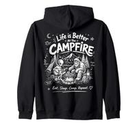 Divertida fogata Vintage de Bigfoot Alien para Acampar con Forma de Sasquatch Sudadera con Capucha