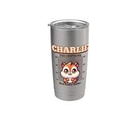 Divertida foto policial de Charlie The Chipmunk Bird Feeder Raider Vaso térmico de acero inoxidable de doble pared