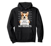 Divertida Foto policial de Corgi con la Que me comí los bocadillos sin arrepentimientos Sudadera con Capucha