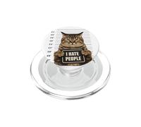 Divertida Foto policial de Gato Criminal Arrestado con la Frase «Odio a la Gente», Amante de los Gatos PopSockets PopGrip para MagSafe