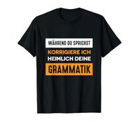 Divertida Frase en alemán Ich corrigiere Deine Grammatik. Camiseta gráfica económica