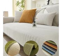 Divertida funda de sofá de felpilla con diseño de espiga en espiga, color beige, 90 x 160 cm, suave y acogedora, para sofás del Reino Unido, decoración elegante del hogar, fácil de limpiar