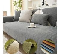 Divertida funda de sofá de felpilla con diseño de espiga en espiga, funda de sofá gris suave de 90 x 160 cm, elegante protección de muebles para hogares del Reino Unido
