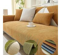 Divertida funda de sofá de felpilla en espiga - Protector de muebles mullido para sofás del Reino Unido, duradero y elegante, color marrón, 90 x 180 cm, perfecta para mascotas